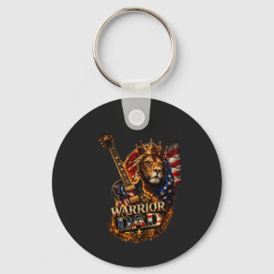 Llavero Guerrero Papá León Bandera Americana Guitarra