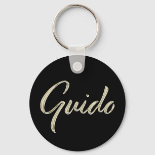 Llavero Guido Nombre whitegold Button Schlüsselanhänger