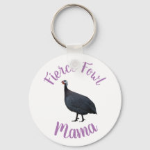 Guinea Fowl Mama Keychain | Mamá de Fierce Fowl