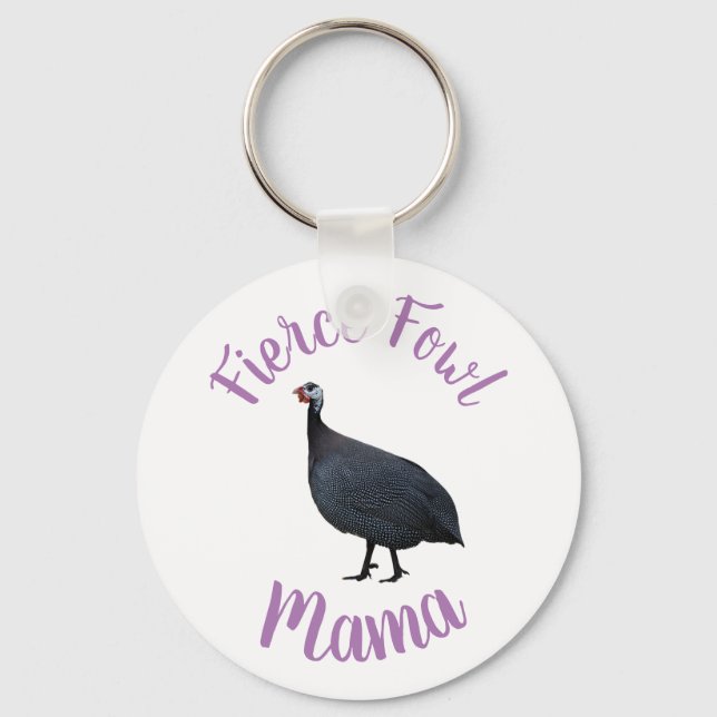 Llavero Guinea Fowl Mama Keychain | Mamá de Fierce Fowl (Anverso)