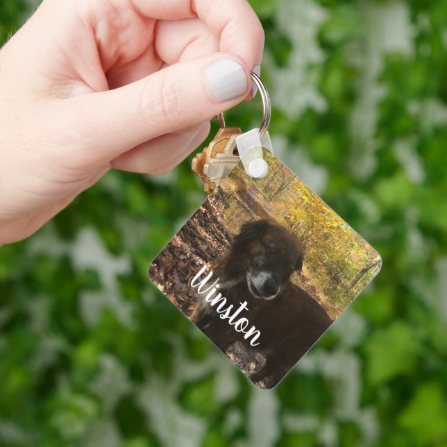 Llavero Guión blanco fotográfico personalizado (Mano)