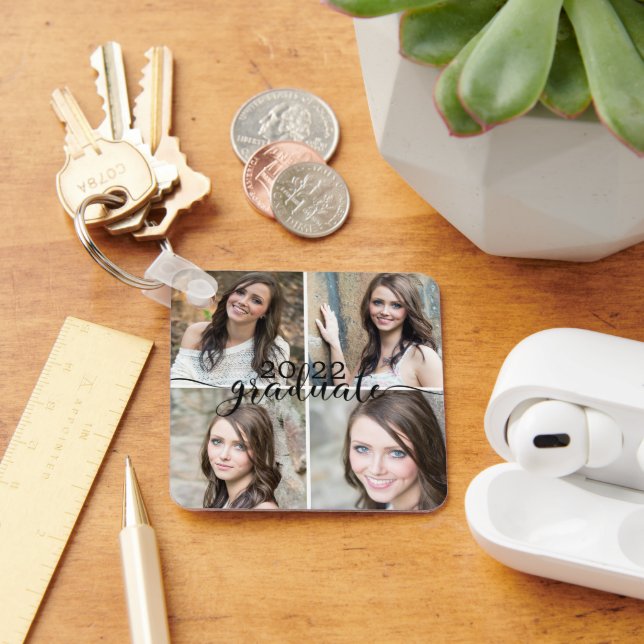 Llavero Guión de año de clase fotográfica GRADUATE 5 (Escritorio )