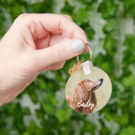 Llavero Guión de foto y nombre de perro personalizado