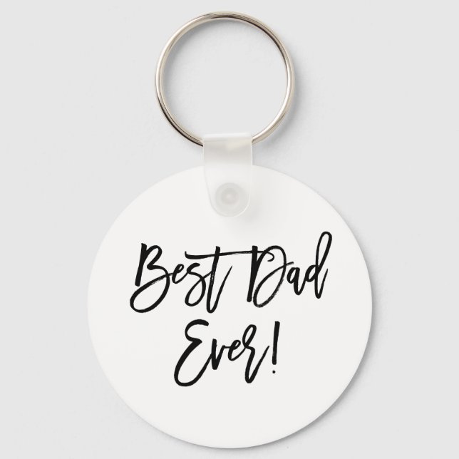 Llavero Guión de pincel moderno para el mejor papá (Anverso)
