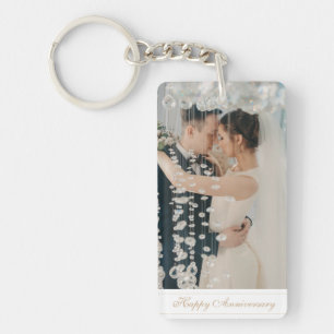 Llavero Guión personalizado de Feliz Aniversario con foto