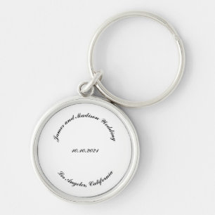 Llavero Guión Personalizado elegante Nombre fecha de la bo