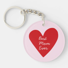 Llavero Guión simple Corazón rojo mejor mamá Día de la Mad