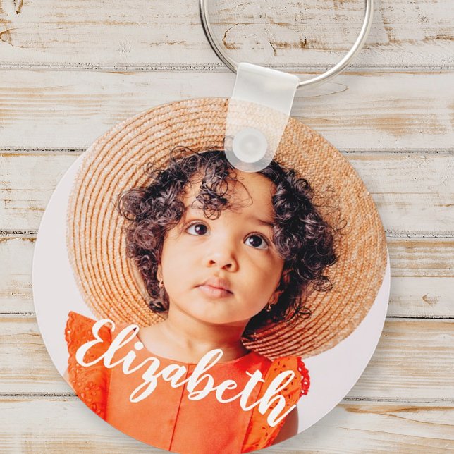 Llavero Guión simple moderno Añade tu nombre y foto (Subido por el creador)