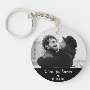 Llavero Guión y fecha de fotografía de pareja personalizad