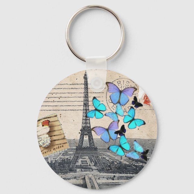 Llavero guiones de postmark mariposa Paris Effiel Tower (Anverso)