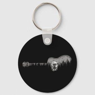 Llavero Guitar de Disc Golf Paisajes Árboles Hombres Mujer