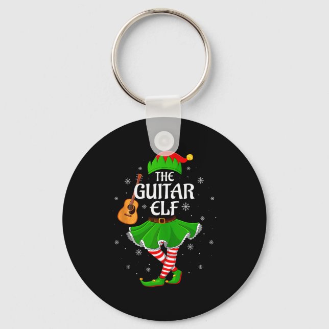 Llavero Guitar Elf Christmas Family Girls Women Elf Squad  (Anverso)