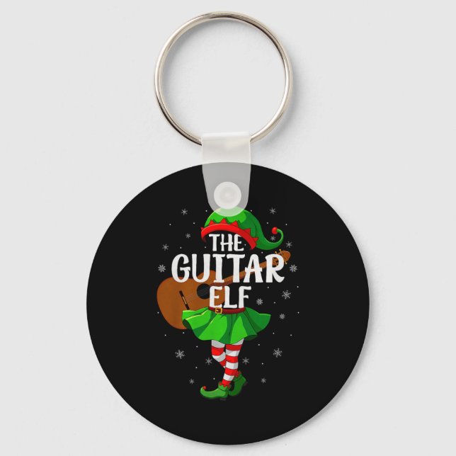 Llavero Guitar Elf Christmas Girls Women Elf Squad Xmas Fa (Anverso)
