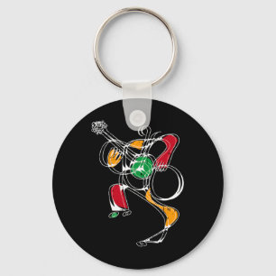 Llavero Guitar Player Line Art Black History Colors