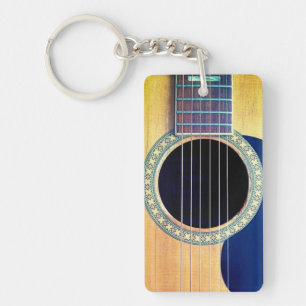Llavero Guitarra Acústica Dreadnought de 6 Cuerdas Diseño 