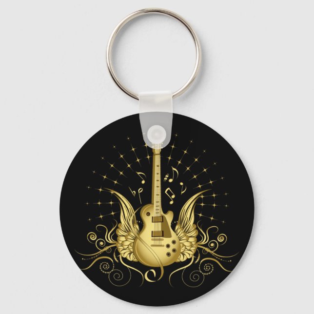 Llavero Guitarra de ala dorada (Anverso)