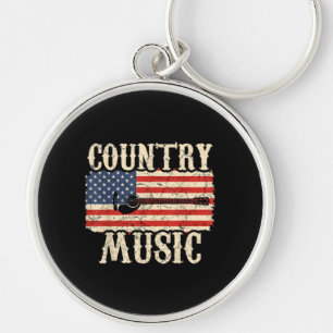 Llavero Guitarra de música country, regalo de bandera est
