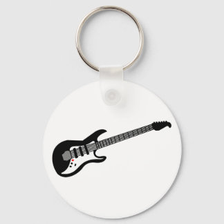 Llavero Guitarra eléctrica blanca y negra