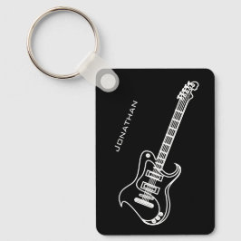 Llavero Guitarra eléctrica moderna de color negro mínimo p