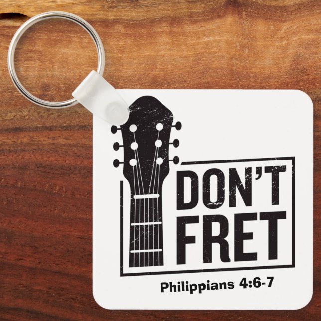 Llavero Guitarra no te preocupes (Philippians 4:6-7) (Anverso)