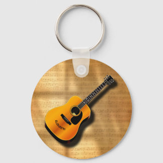 Llavero Guitarra Vintage Acústica Con Nombre Personalizado