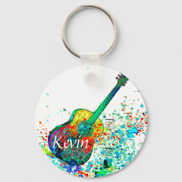 Llavero Guitarra y acordes personalizados al salpicar