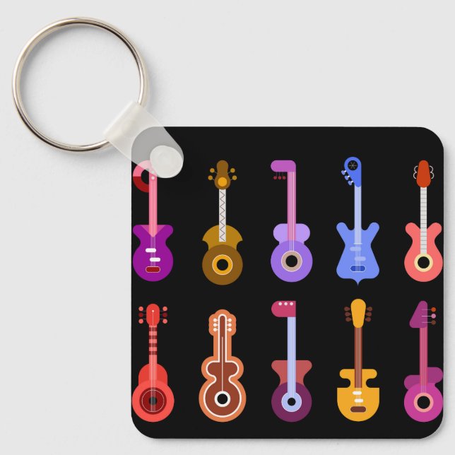 Llavero Guitarras con antecedentes (Anverso)