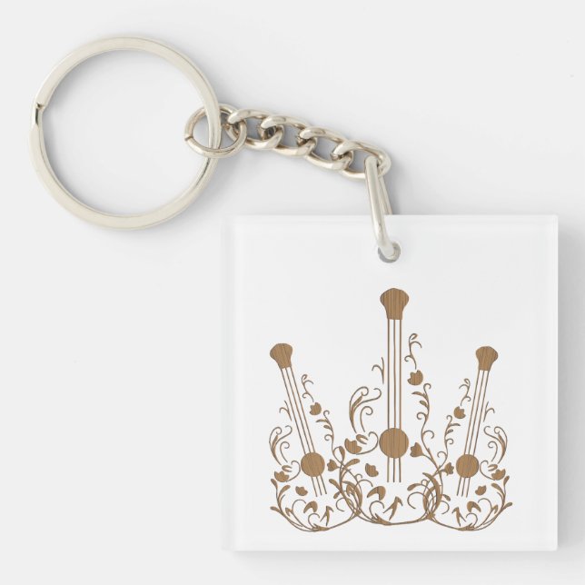 Llavero Guitarras de madera tallada (Frente)