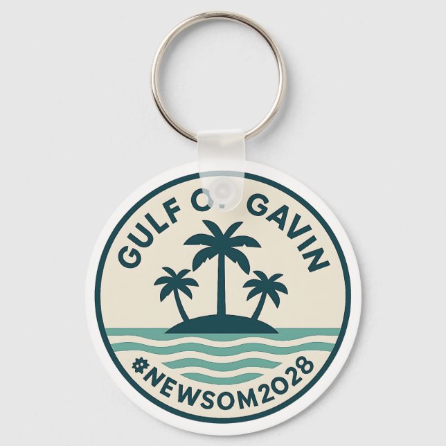 Llavero Gulf of Gavin 2028 Newsom Keychain (Anverso)