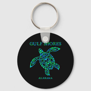 Llavero Gulf Shores Alama Retro Tortuga Marinas Niños Niña