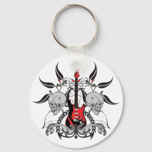 Llavero Gunge Guitar y Skull Keychain