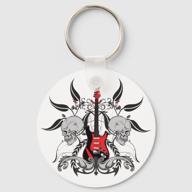 Llavero Gunge Guitar y Skull Keychain (Anverso)