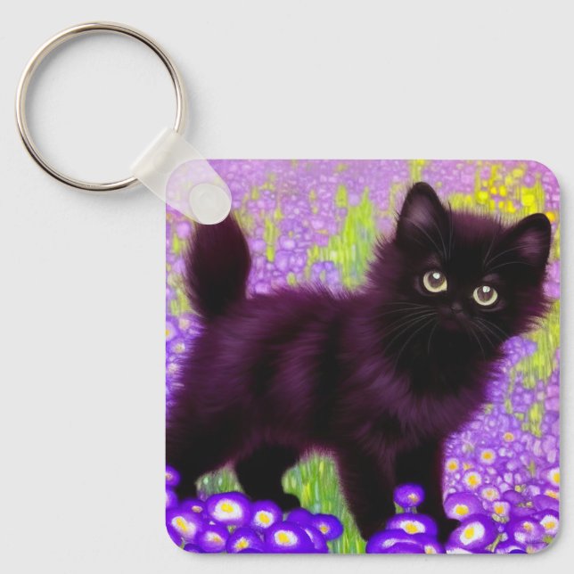 Llavero Gustav Klimt Black Kitten (Anverso)
