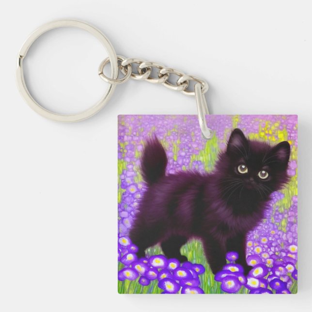 Llavero Gustav Klimt Black Kitten (Frente)