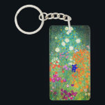 Llavero Gustav Klimt Flower Garden<br><div class="desc">Cadena de claves con el jardín de flores de la pintura al óleo de Gustav Klimt (1906). Un bonito jardín de flores moradas,  rojas,  blancas,  azules y naranjas. Un gran regalo para los amantes del arte Art Nouveau y austriaco.</div>