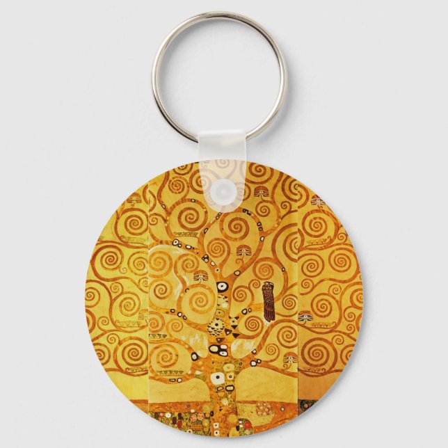 Llavero Gustav Klimt Nouveau, árbol de la vida (Anverso)