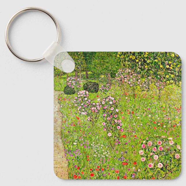 Llavero Gustav Klimt Orchard con Rosas (Anverso)