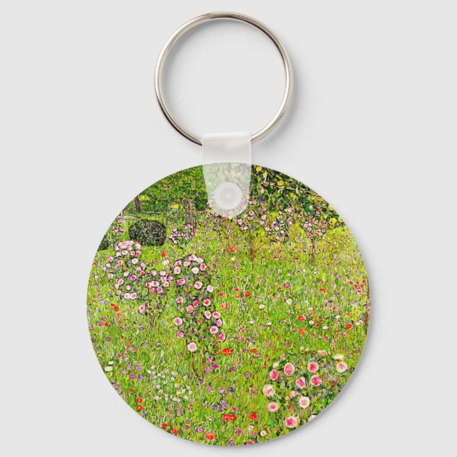 Llavero Gustav Klimt Orchard con Rosas (Anverso)