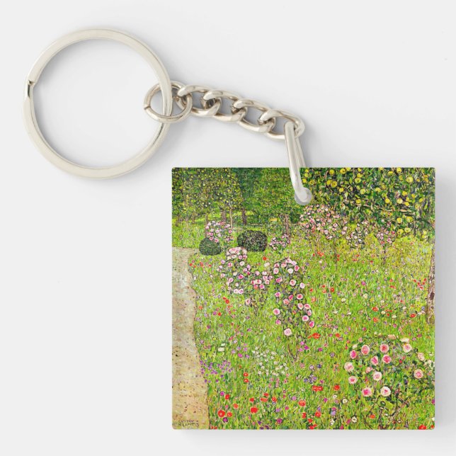 Llavero Gustav Klimt Orchard con Rosas (Frente)