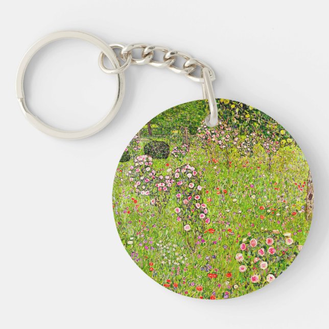 Llavero Gustav Klimt Orchard con Rosas (Frente)