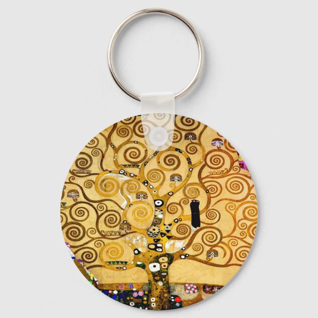Llavero Gustav Klimt Tree of Life: Simbolista Art Nouveau (Anverso)