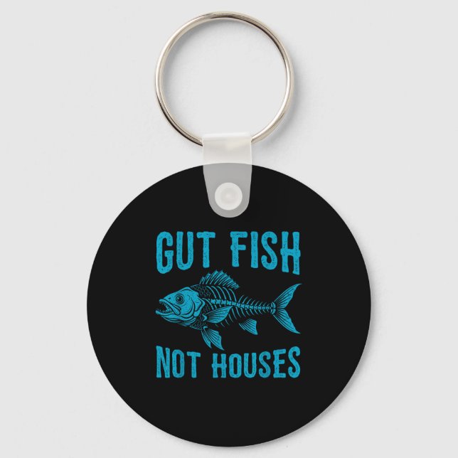 Llavero Gut Fish Not Houses, Coastal Conservation Ocean Lo (Anverso)