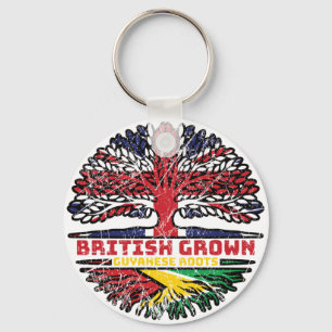Llavero Guyana Guyanese Uk Reino Unido Árbol británico