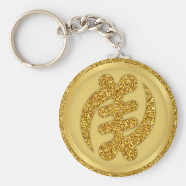Llavero Gye de oro Nyame African Adinkra Keychain (Frente)