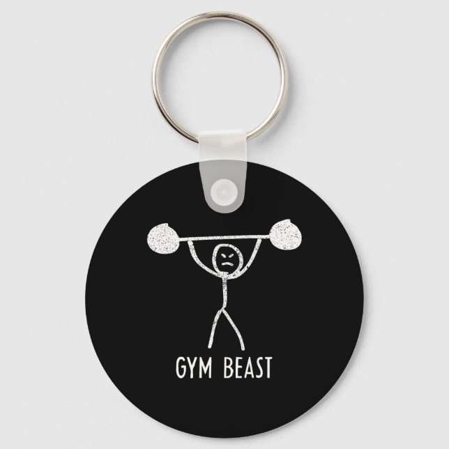 Llavero Gym Beast Funny Bodybuilding Exercise Fitness Work (Anverso)