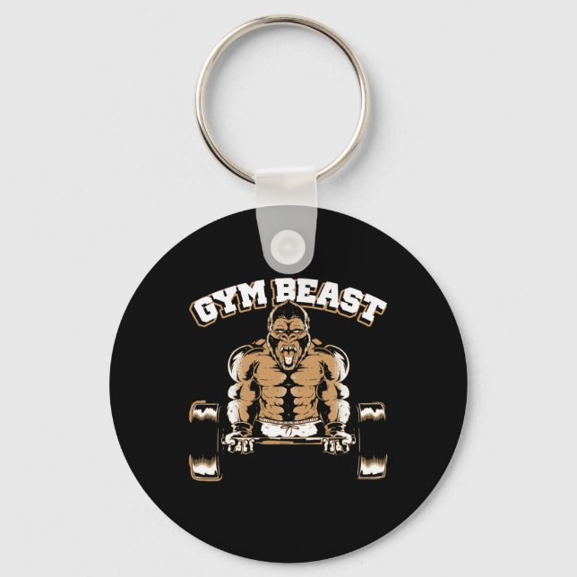 Llavero Gym Beast Gorilla Weightlifting Bodybuilding Worko (Anverso)