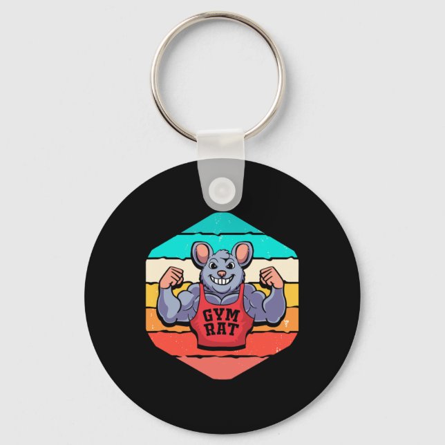 Llavero Gym Lover Bodybuilding Retro Gimnasio Geométrico R (Anverso)