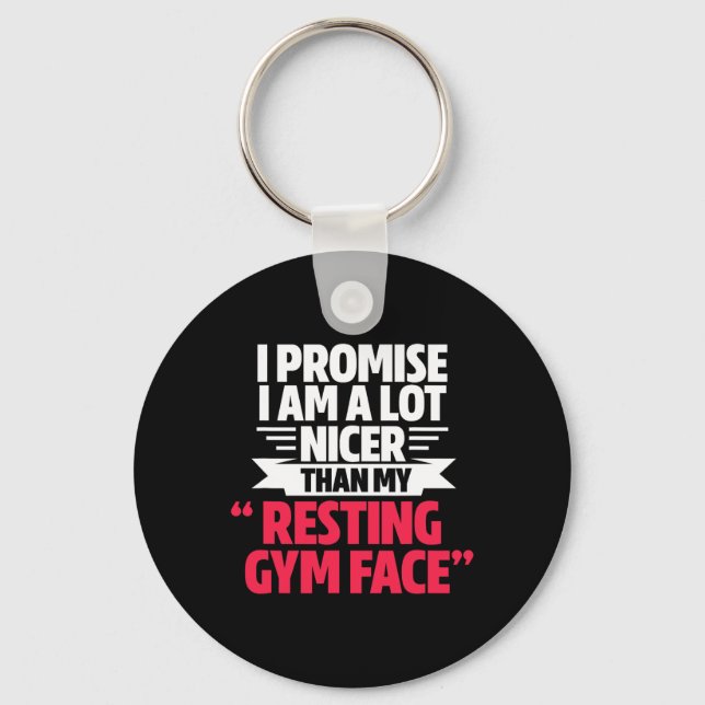 Llavero Gym Workout Bodybuilding Funny My Resting Gym Face (Anverso)