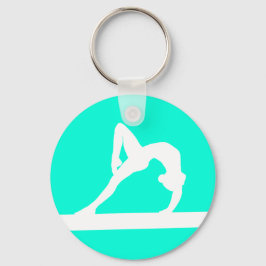 Llavero Gymnast Silhouette Keychain Turquoise