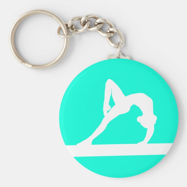 Llavero Gymnast Silhouette Keychain Turquoise (Frente)